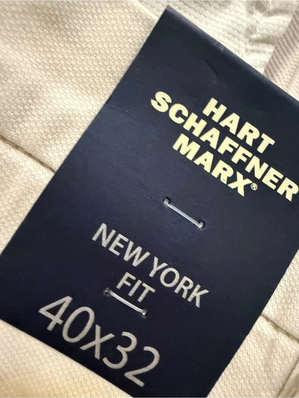 Hart Schaffner Marx Men's Chino Pants 40x32  New York Fit Stretch Ivory NWT $129